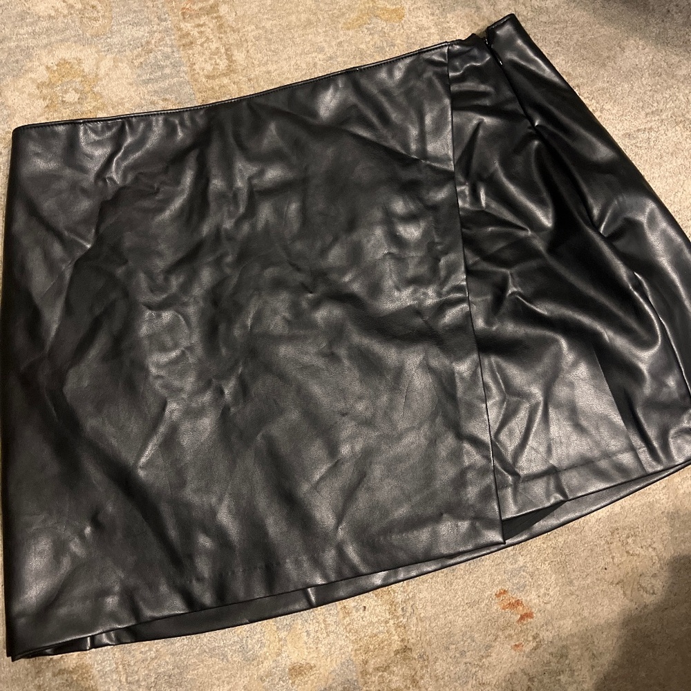 Abercrombie Faux Leather Wrap Skort